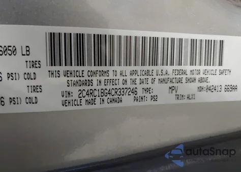 2012 Chrysler Town & Country Touring из США, поврежденный, VIN 2C4RC1BG4CR337246